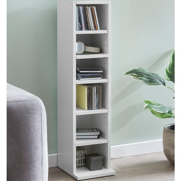 FineBuy Design Bücherregal SV51375 mit 6 Fächern 21 x 91 x 25,5 cm, Standregal Holz Regal Freistehend Flur, Schmales Wandregal Kinderzimmer, Nischenregal Modern