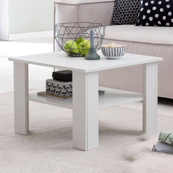 FineBuy Couchtisch SV51868 Holz 60 x 42 x 60 cm Design Holztisch mit Ablage, Wohnzimmertisch Coffee Table, Sofatisch Loungetisch, Kaffeetisch Stubentisch mit Stauraum, Tisch Wohnzimmer