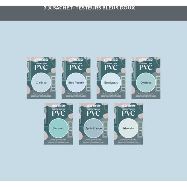 Rust-Oleum Testeurs portes et fenêtres en PVC - Bleus doux