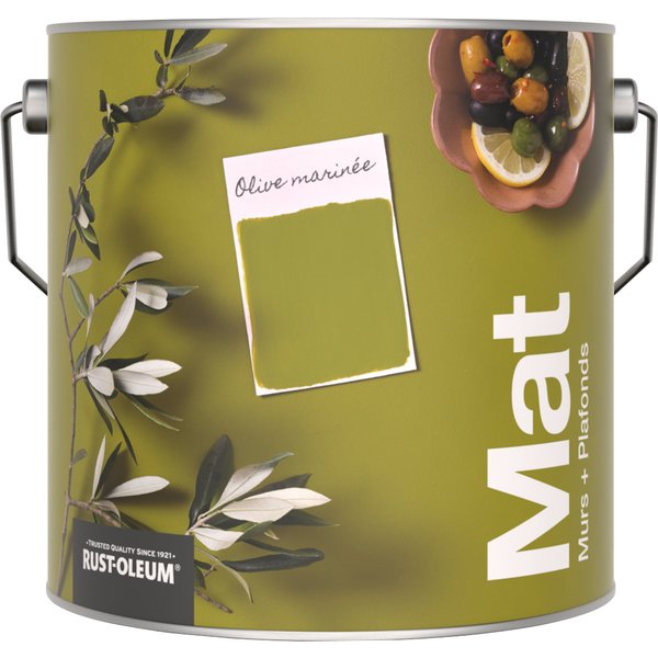 Rust-Oleum Peinture pour murs et plafonds mate lessivable - Olive marinée