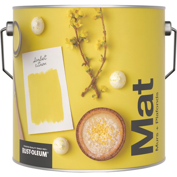 Rust-Oleum Peinture pour murs et plafonds mate lessivable - Sorbet citron