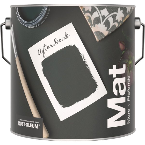 Rust-Oleum Peinture pour murs et plafonds mate lessivable - After Dark