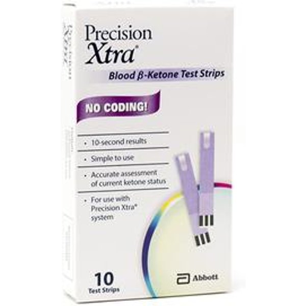 Abbott Laboratories Precision XtraEnd/Top Fill Blood Ketone Strip, 1-1/2?L Blood Sample Size, 10 sec Test Time