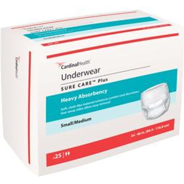 Cardinal Health, Underwear, Sure Care Plus, Small/Medium, 34" - 46"
