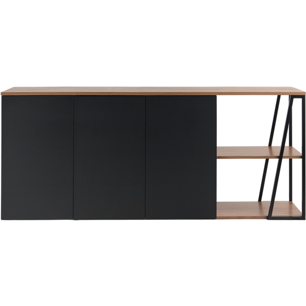 Buffet bois foncé et noir 192 cm Albi