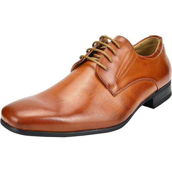 Men s Retro Vegan Leather Oxford Shoes with Square Toe