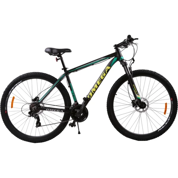 Bicicletta mountain bike Omega Duke 29", telaio 49 cm, freni a disco idraulici, nero/verde/giallo