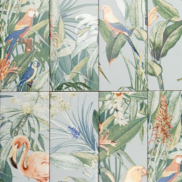 Azulejo Pared Jungle Tapis Jungle Multicolor Mate 10x30 cm | Apto para interiores