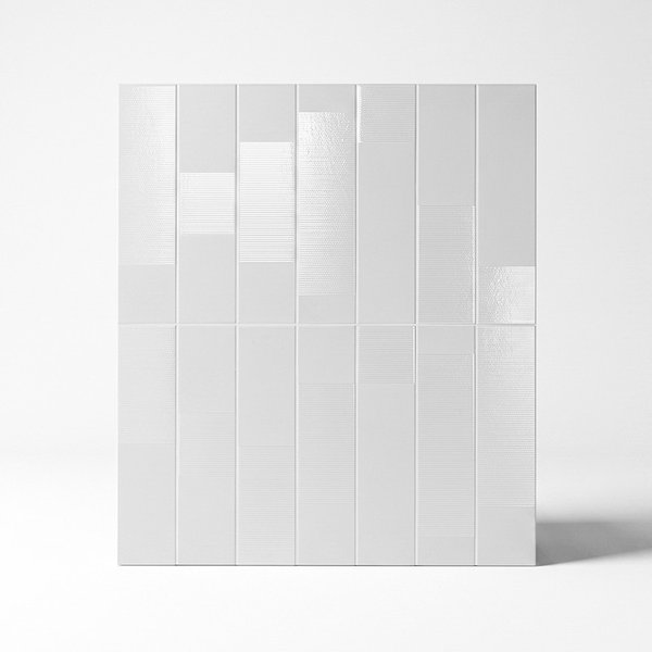 Azulejo Pared Rivoli Perla Gris Mate con detalles en brillo 7,5 x 30 cm | Apto para interiores