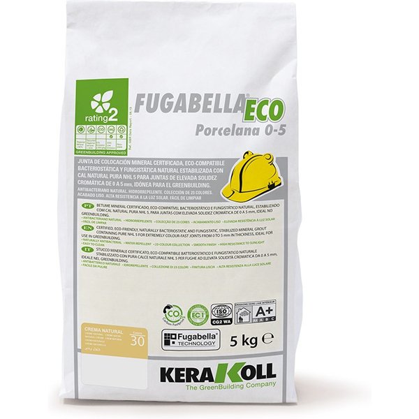 Mortero Para Juntas Fugabella Eco Porcelana 0-5 - 30 Crema Natural | Saco de 5 kg