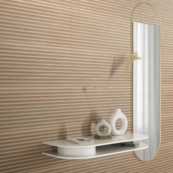 Azulejo Pared Malmo Decor Marrón Mate 30x90 cm | Apto para interiores