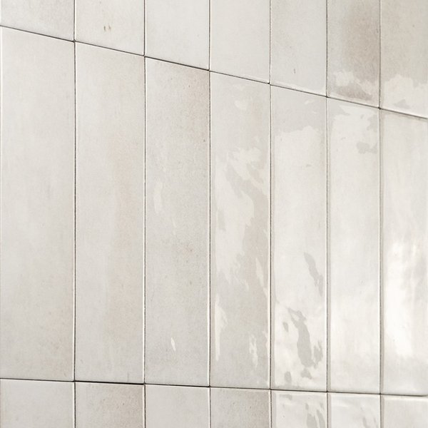 Azulejo Suelo/Pared Marais Blanco Brillo 6 x 24,6 cm | Apto para interiores/exteriores