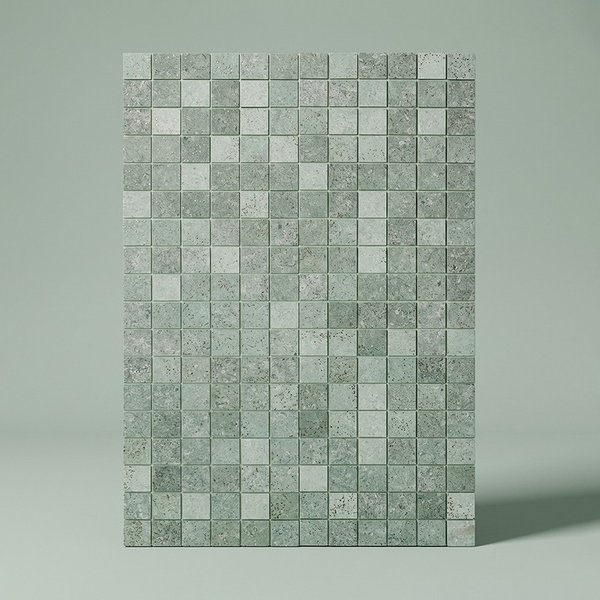 Azulejo Suelo/Pared Amalfi Mosaico Verde Mate con detalles en brillo 30 x 30 cm | Apto para interiores/exteriores