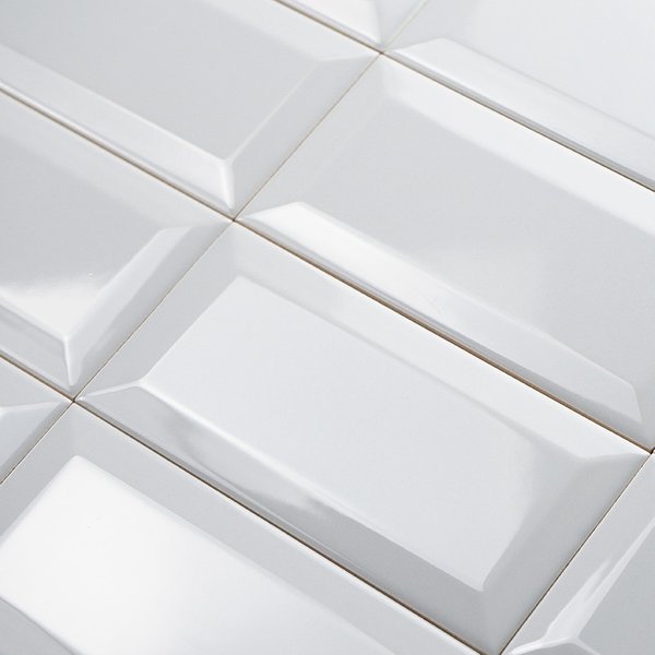 Fliese Grau Glanz mit Facette 7,5x15 | 7,5x15 cm