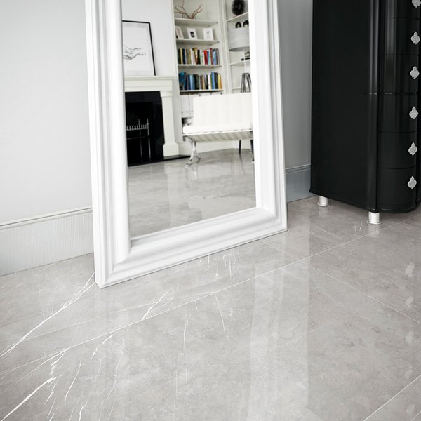 Fliese in Marmoroptik Pietra Light Poliert | 60x120 cm