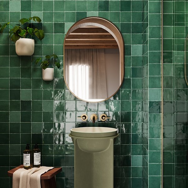 Azulejo Suelo/Pared Morocco Verde Brillo 10 x 10 cm | Apto para interiores/exteriores