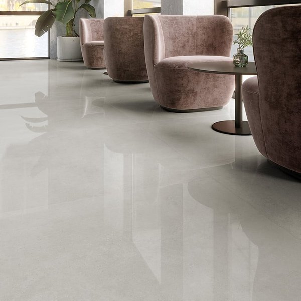 Fliese in Betonoptik Belice Cloud Poliert | 100x100 cm