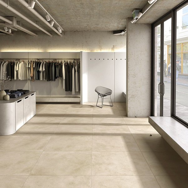 Fliese in Steinoptik Brooklyn Beige | 90 x 90 cm