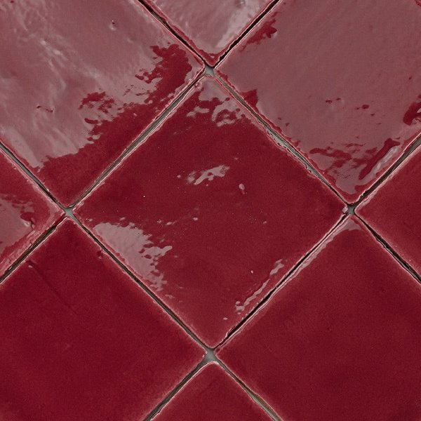 Handgefertigte Terrakotta Vitri Rot 10x10 | Ceramic Connection
