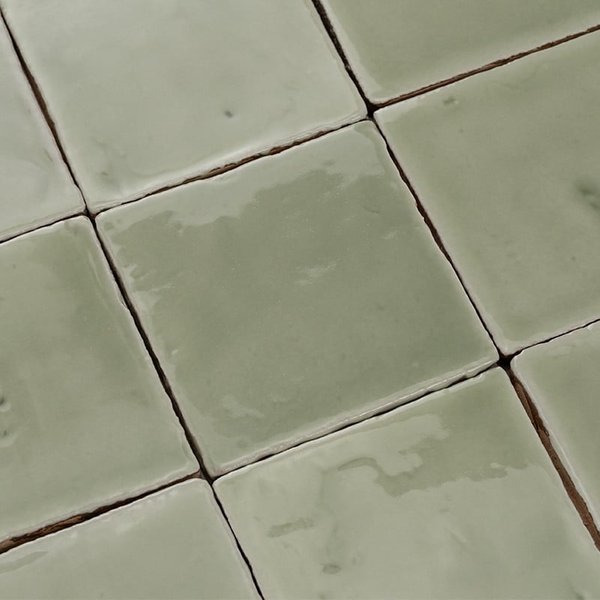 Baldosa de Terracota Vitri Jade Verde Claro | 10 x 10 cm