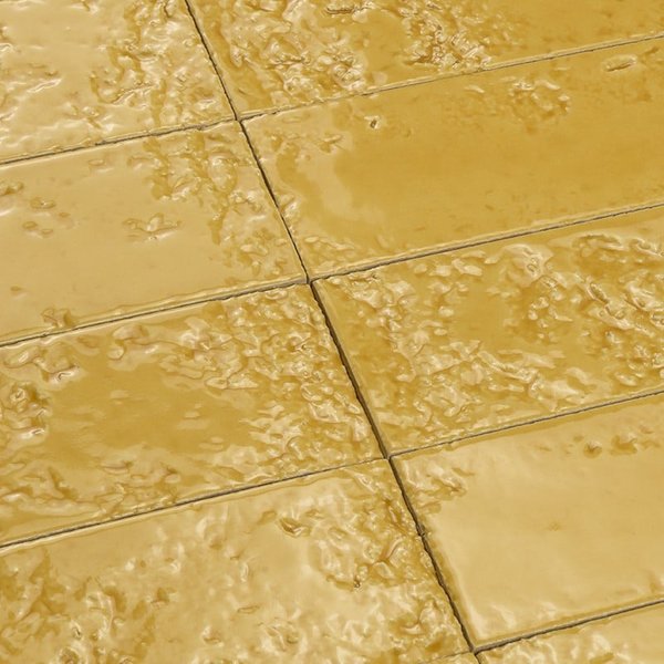 Azulejo Pared Bahia-26 Amarillo Brillo 6 x 26 cm | Apto para interiores