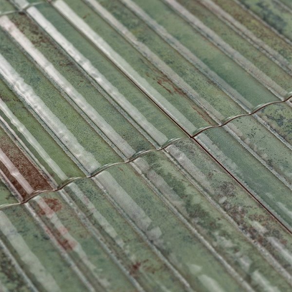 Azulejo Pared Mali Óxido Verde Claro Brillo 15 x 30 cm | Apto para interiores