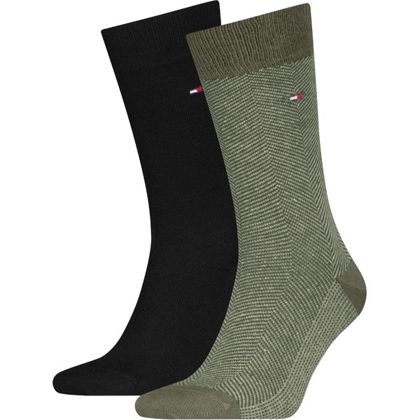 Chaussettes homme à chevrons - Lot de 2 - Vert armée - Pointures 39 à 42