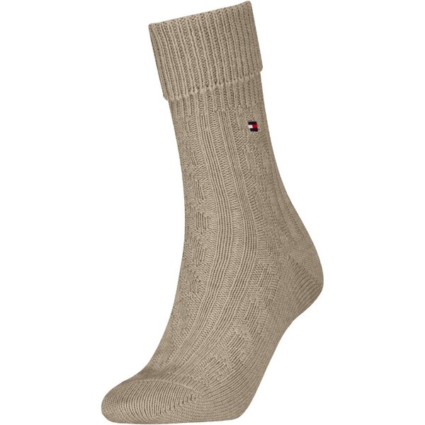 Chaussettes en maille torsadée pour femmes - Sable - Pointures 39 à 42