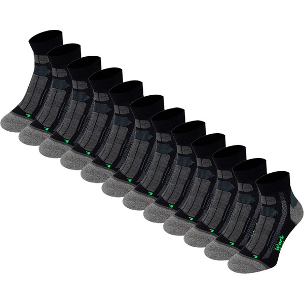 Chaussettes de travail en bambou (lot de 12 paires) - Taille 43-45