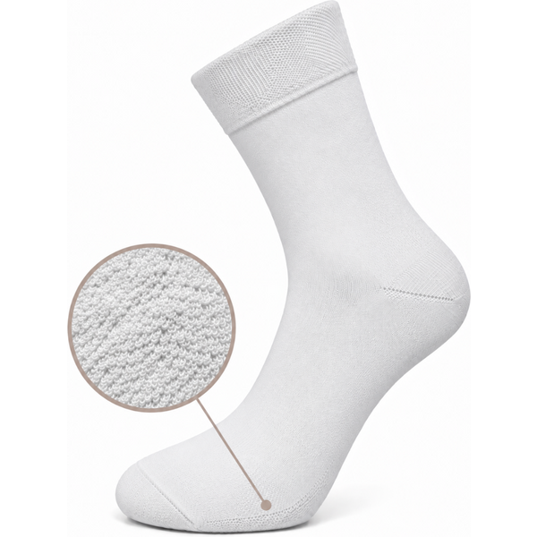 Unisex diabetes sokken medium met badstofzool - White- 43-46 - 2 paar