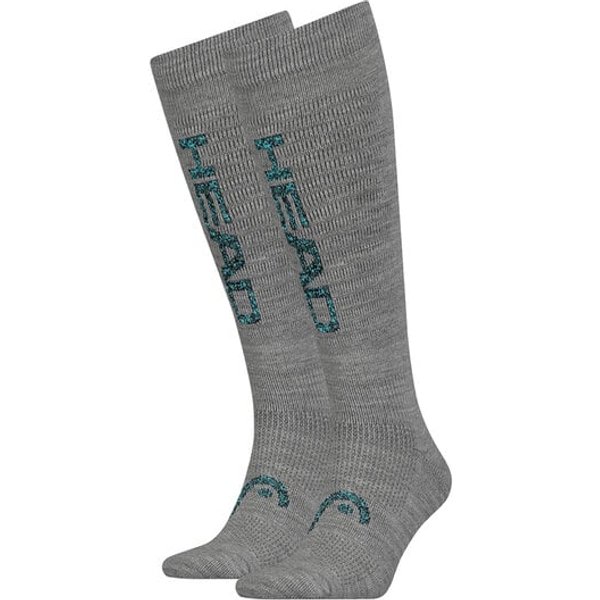Chaussettes de ski unisexes avec logo débutant – Grises – Tailles 39 à 42
