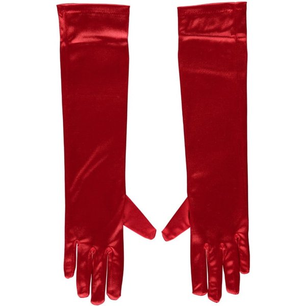Gant de gala 40 cm en satin – Rouge