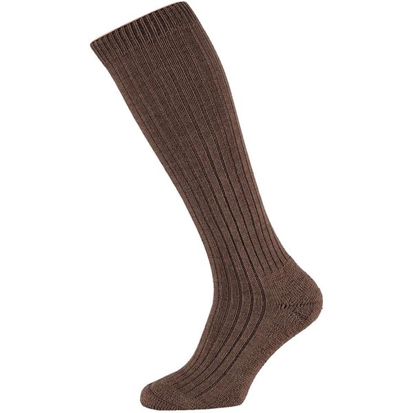 Chaussettes hautes en laine pour homme, semelle éponge – Beige foncé – Pointures 39 à 42