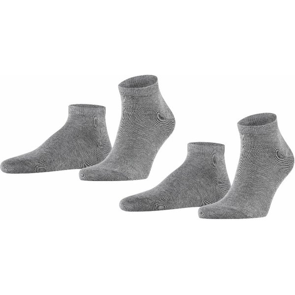 Lot de 2 chaussettes de sport pour homme Happy – Gris clair chiné – Pointures 39 à 42