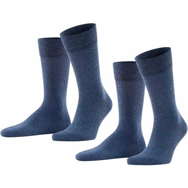 Lot de 2 paires de chaussettes Happy pour homme – Bleu marine chiné – Pointures 43 à 46