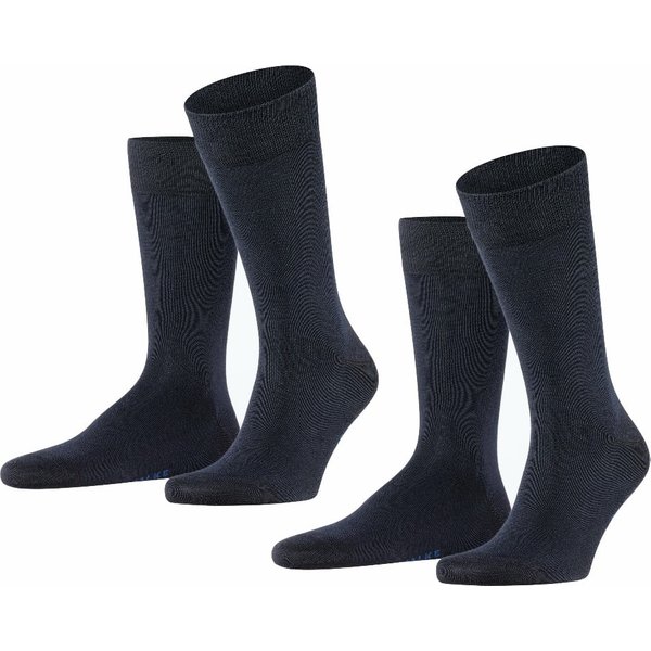 Lot de 2 paires de chaussettes Happy pour homme – Bleu marine foncé – Tailles 39 à 42
