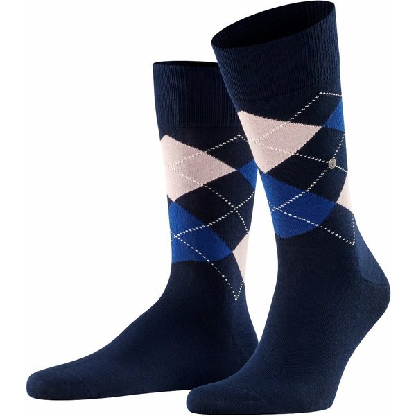 Chaussettes homme Manchester à motif losanges – Bleu marine – Tailles 40 à 46