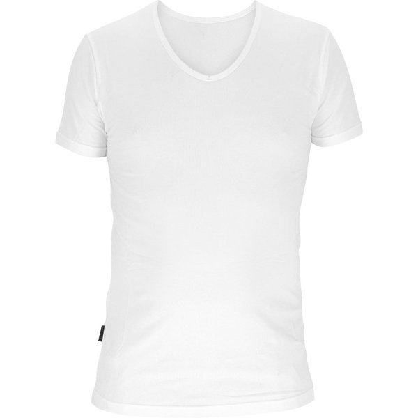 T-shirt col V Basset Bamboo – Blanc – M