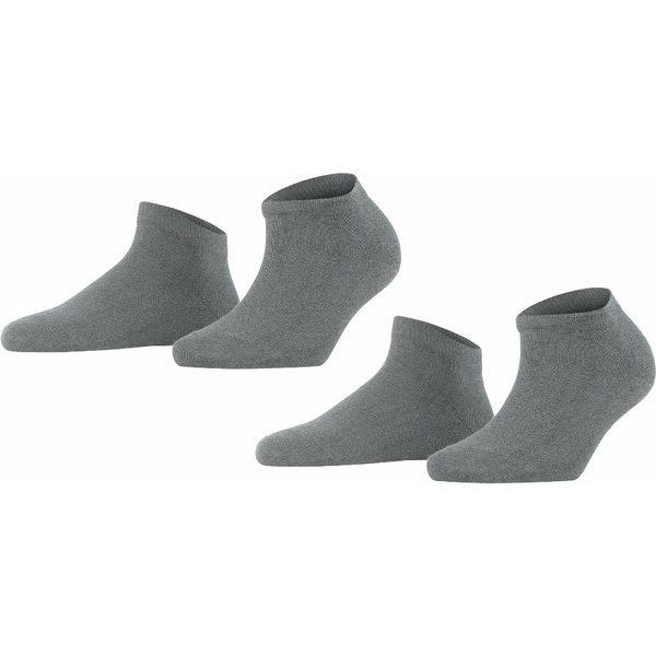 Chaussettes de sport pour femmes Happy (lot de 2) – Gris clair chiné – Pointures 39 à 42