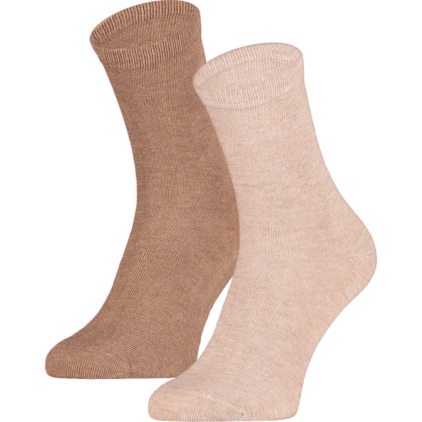 Chaussettes enfant en coton uni – Beige assorti – 23-26