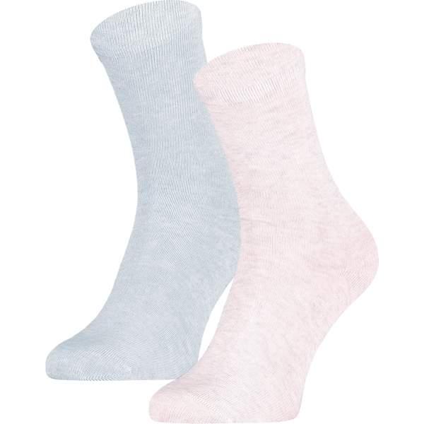 Chaussettes enfant en coton uni – L Bleu Mel Blanc cassé Mel – 19-22