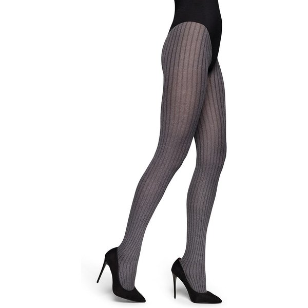 Collants côtelés 60 deniers MM – Gris moyen Mel – XXL