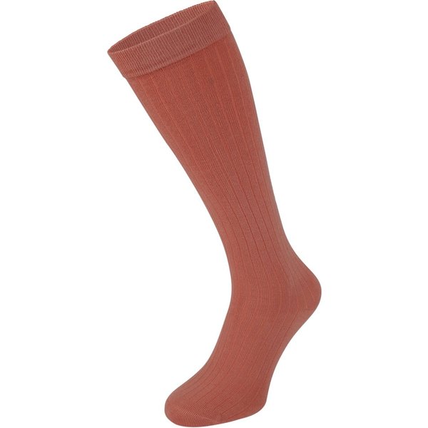 Chaussettes hautes en coton pour enfants, à côtes – Rose foncé – Tailles 23-26
