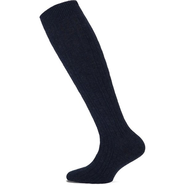 Chaussettes hautes YM à torsades – Jean foncé chiné – 19-22
