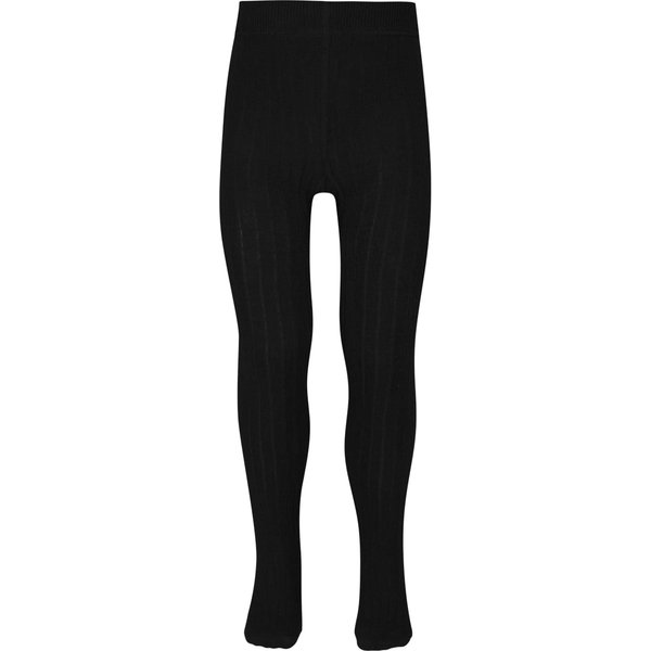 Collants enfant en coton côtelé – Noir – 92-98