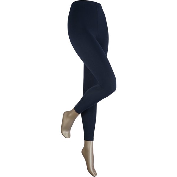 Leggings longs pour femme en coton - Bleu marine - XXL