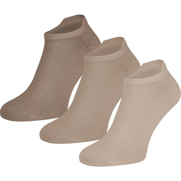 Chaussettes-baskets à motif teckel, lot de 3 – Beige assorti – Pointures 35 à 38
