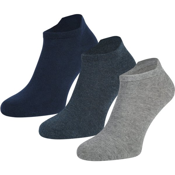 Lot de 3 paires de chaussettes-baskets à motif teckel – Gris chiné foncé – Pointures 35 à 38