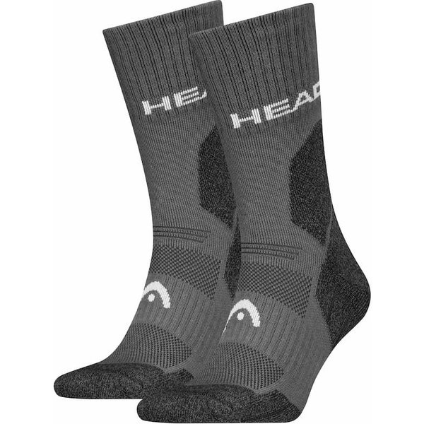 Lot de 2 paires de chaussettes de randonnée unisexes – Grises – Tailles 35 à 38