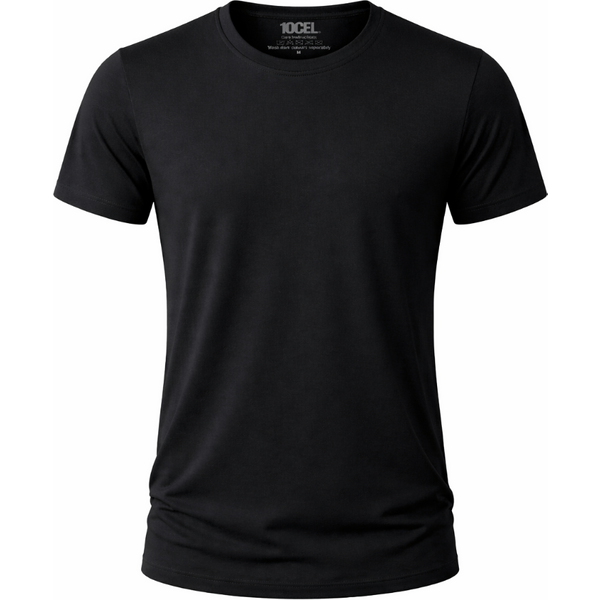 Heren t-shirt ronde hals van Tencel - Black - L